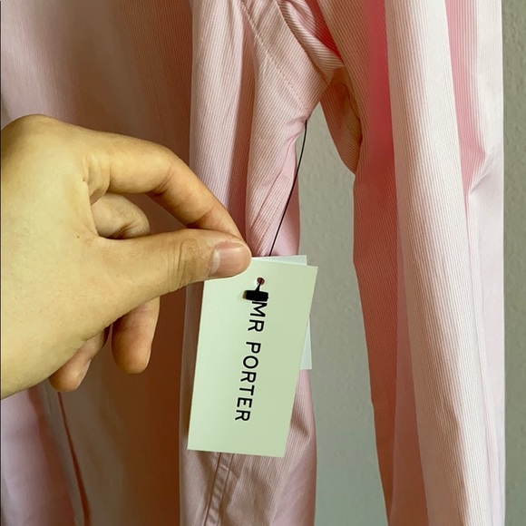 Gieves&Hawkes pink stripe dress shirt size 16 - Picture 6 of 8